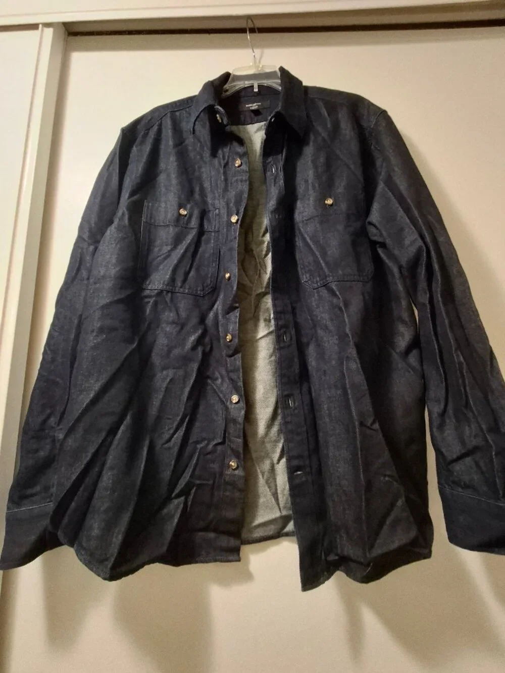 Banana Republic Men's Denim Button Shirt, blue, sz L